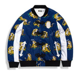 A Ape Print Jacket Autumn and Winter Men's Hip Hop Japanese Printed Cardigan Coat