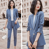 Women Pants Suit Uniform Designs Formal Style Office Lady Bussiness Attire Fall Winter Fashion Coat
