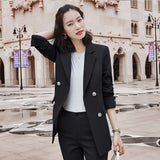 Women Pants Suit Uniform Designs Formal Style Office Lady Bussiness Attire Fall Winter Fashion Coat