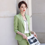 Women Pants Suit Uniform Designs Formal Style Office Lady Bussiness Attire Spring and Autumn Short Suit Black