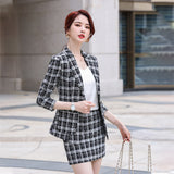 Women Pants Suit Uniform Designs Formal Style Office Lady Bussiness Attire Plaid Fashion Autumn And Winter Two-Piece Suit