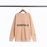 Fog Essentials Long Sleeve round Neck Sweatshirt Double-Line Fleece-Lined Raglan Crew Neck Pullover Sweatshirt
