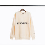 Fog Essentials Long Sleeve round Neck Sweatshirt Double-Line Fleece-Lined Raglan Crew Neck Pullover Sweatshirt