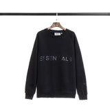 Fog Essentials Long Sleeve round Neck Sweatshirt Double-Line Fleece-Lined Raglan Crew Neck Pullover Sweatshirt