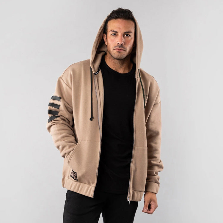 Men's Sports Hoodie Men Sweatshirts Fitness Male's Hoodies Winter Fashion Brand Men's Sport Cardigan Running Training Wear Coat Hooded Fitness Sweater