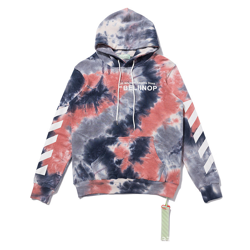 Autumn Printed Tie-Dyed Hooded Sweater For Men And Women