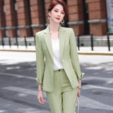 Women Pants Suit Uniform Designs Formal Style Office Lady Bussiness Attire Autumn and Winter Leisure Fashion Pink Plaid Business Wear