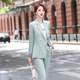 Women Pants Suit Uniform Designs Formal Style Office Lady Bussiness Attire Gray Fashion Autumn and Winter Overalls Suit