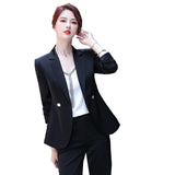 Women Pants Suit Uniform Designs Formal Style Office Lady Bussiness Attire Pink Fall/Winter Fashionable Suit