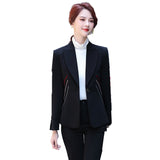 Women Pants Suit Uniform Designs Formal Style Office Lady Bussiness Attire Autumn Fashion Slim White Suit