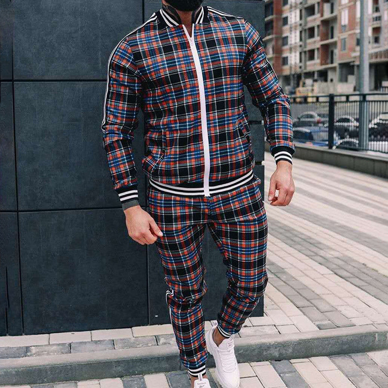Men′s Athletic Tracksuit Sweat Suits for Men Outfits Spring and Autumn Fashion Gray Long Sleeve Jacket Casual Trousers Business Outdoor Casual