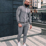 Men′s Athletic Tracksuit Sweat Suits for Men Outfits Spring and Autumn Fashion Gray Long Sleeve Jacket Casual Trousers Business Outdoor Casual