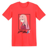Anime Tshirts Aesthetic Men's Shirt Zero Two Darling in the Franxx Men's Printed Fashion Short Sleeve T-shirt