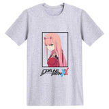 Anime Tshirts Aesthetic Men's Shirt Zero Two Darling in the Franxx Men's Printed Fashion Short Sleeve T-shirt