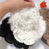 Toque Autumn and Winter Handmade Crochet Rabbit Plush Woolen Knitted Hat