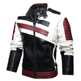Two Tone Leather Jacket Men's Leather Winter PU Leather Casual Biker's Leather Jacket Men's Jacket