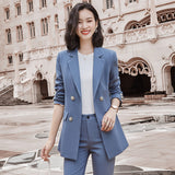 Women Pants Suit Uniform Designs Formal Style Office Lady Bussiness Attire Fall Winter Fashion Coat