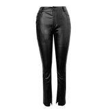 Faux Leather Pants Casual Pants Summer High Waist Slimming and Tight Women's Pants