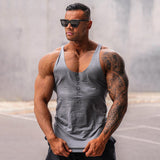 Fitness Men Sleeveless T-shirt Gym Training Tank Tops & Stringer Vests Fashion Men's Sports Vest Summer Sportswear Outdoor Leisure