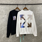 Men'S And Women'S Ow Autumn And Winter Arrow Print Crew Neck Pullover Sweatshirt Owt