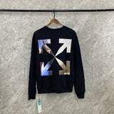 Men'S And Women'S Ow Autumn And Winter Arrow Print Crew Neck Pullover Sweatshirt Owt