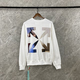 Men'S And Women'S Ow Autumn And Winter Arrow Print Crew Neck Pullover Sweatshirt Owt