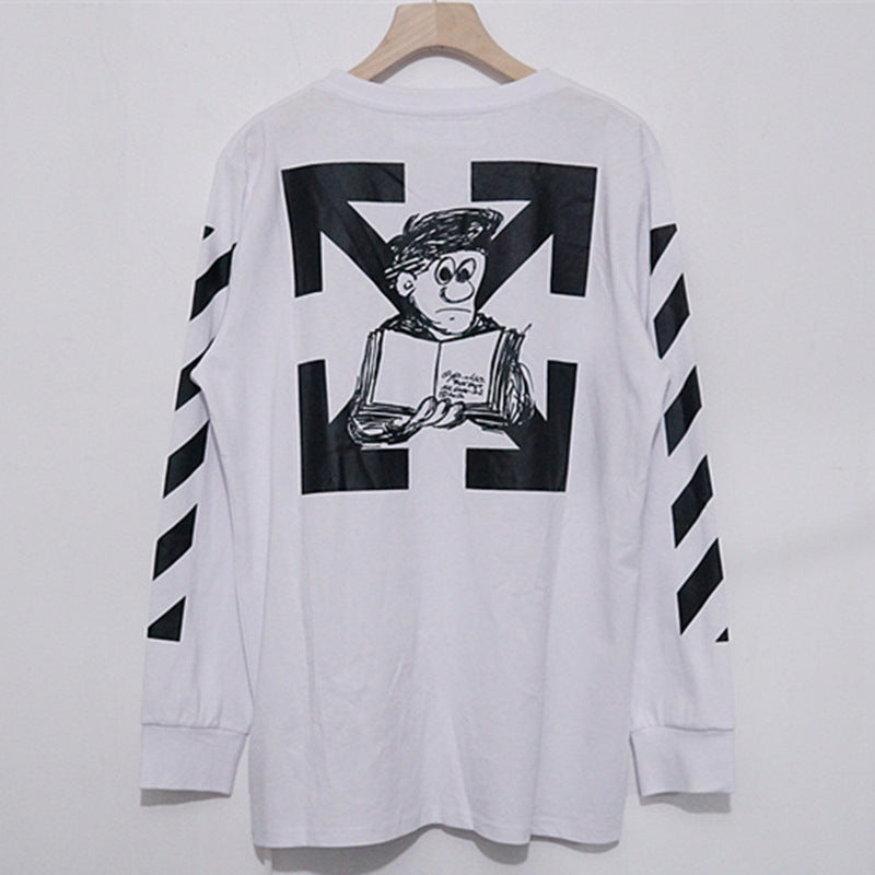Arrow Print Male And Female Large Size Loose Long Sleeve Tshirt Owt
