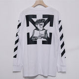 Arrow Print Male And Female Large Size Loose Long Sleeve Tshirt Owt