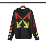 Men'S And Women'S Ow Color Arrow Cardigan Zipper Hooded Coat Sweater Owt