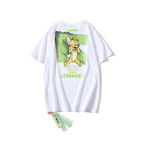 Cartoon Anime Arrow Print Short Sleeve Couple Tshirt Casual Fashionable Owt