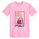 Anime Tshirts Aesthetic Men's Shirt Zero Two Darling in the Franxx Men's Printed Fashion Short Sleeve T-shirt