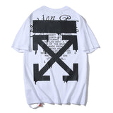 Ow Plus Size Casual Letter Arrow Short Sleeve Tshirt Owt