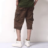 Men's Capris Pants Below The Knee Shorts Summer Overalls Pants Men's plus Size Beach Pants