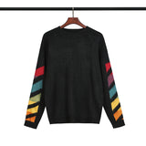Ow Knitted Color Arrow Men And Women Couple Sweater Plus Size Casual Owt