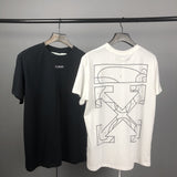 Ow Summer Men'S And Women'S Line Printed Short Sleeve Tshirt Owt