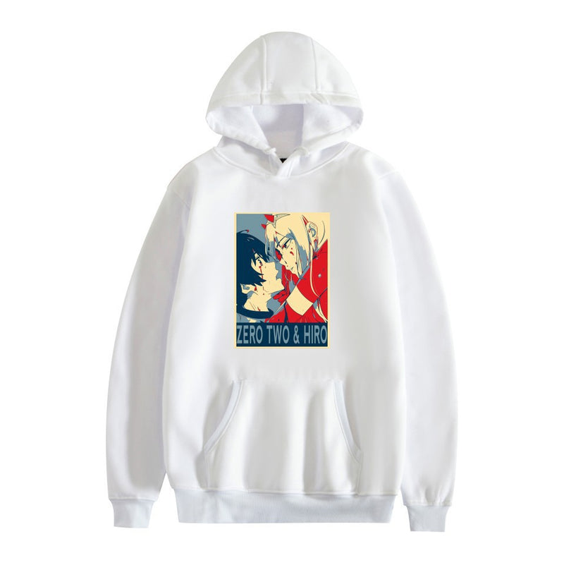 Anime Hoodie Hoodies Pullover Cosplay Costume Zero Two Darling in the Franxx Autumn and Winter Men's and Women's Casual Loose-Fitting Hoodie Sweatshirt