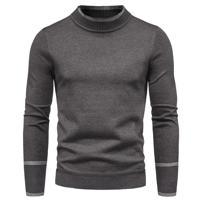 Men's Half-High Collar Slim-Fit Jumper Knitwear plus Size Fashion Casual Exercise Bottoming Shirt Men Pullover Sweaters