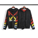 Men'S And Women'S Ow Color Arrow Cardigan Zipper Hooded Coat Sweater Owt