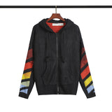 Men'S And Women'S Ow Color Arrow Cardigan Zipper Hooded Coat Sweater Owt