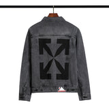 Autumn Letter Arrow Denim Jacket Coat Men And Women Owt