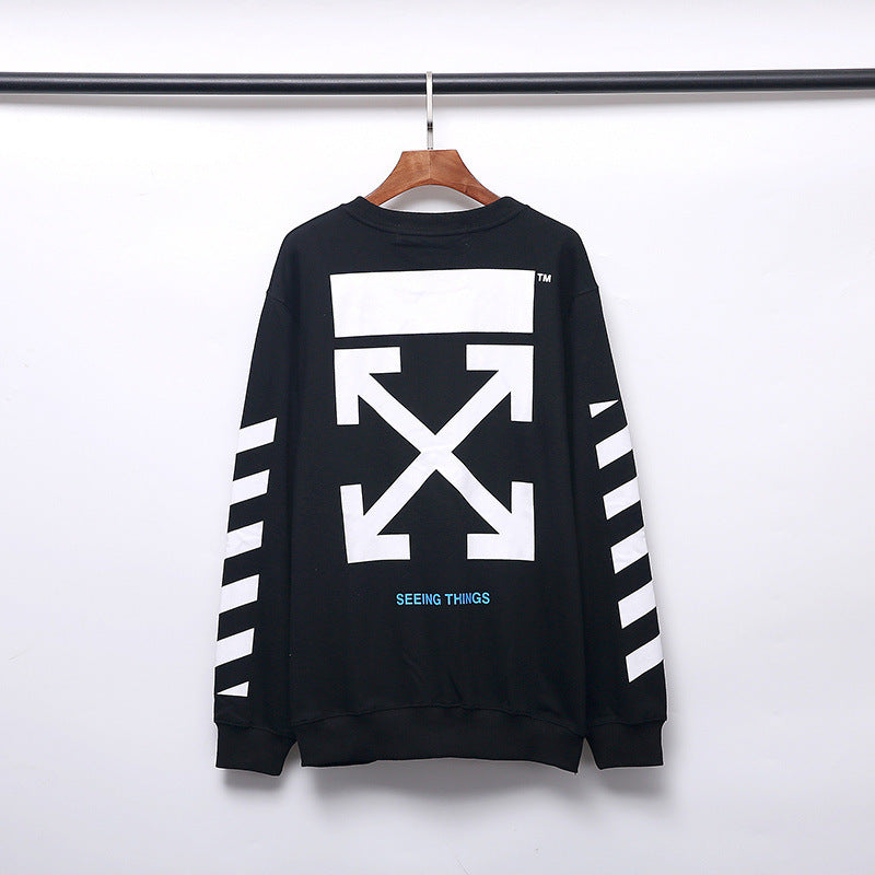 Autumn And Winter European And American Arrow Round Neck Sweater Large Size Retro Sports Men'S Clothing Owt