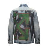 Ow Arrow Graffiti Denim Jacket Men'S And Women'S Tops Casual Jacket Owt