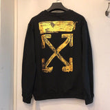 Autumn And Winter Ow Bronzing Arrow Print Crew Neck Pullover Sweatshirt Sweatshirts Owt