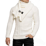 Fashion Men's Scarf Slim Pullover Knitted Sweater Men