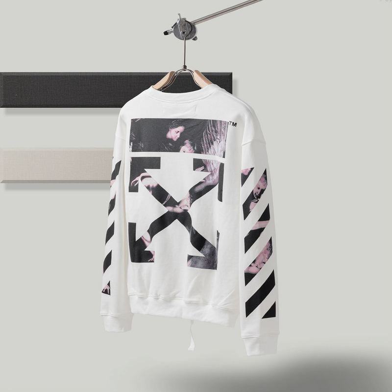 Autumn And Winter Printing Reflective Round Neck Pullover Long Sleeve Sweater Owt