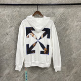 Male And Female Large Size Loose Arrow Print Pullover Hoodie Sweater Owt