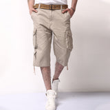 Men's Capris Pants Below The Knee Shorts Summer Overalls Pants Men's plus Size Beach Pants