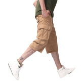 Men's Capris Pants Below The Knee Shorts Summer Overalls Pants Men's plus Size Beach Pants