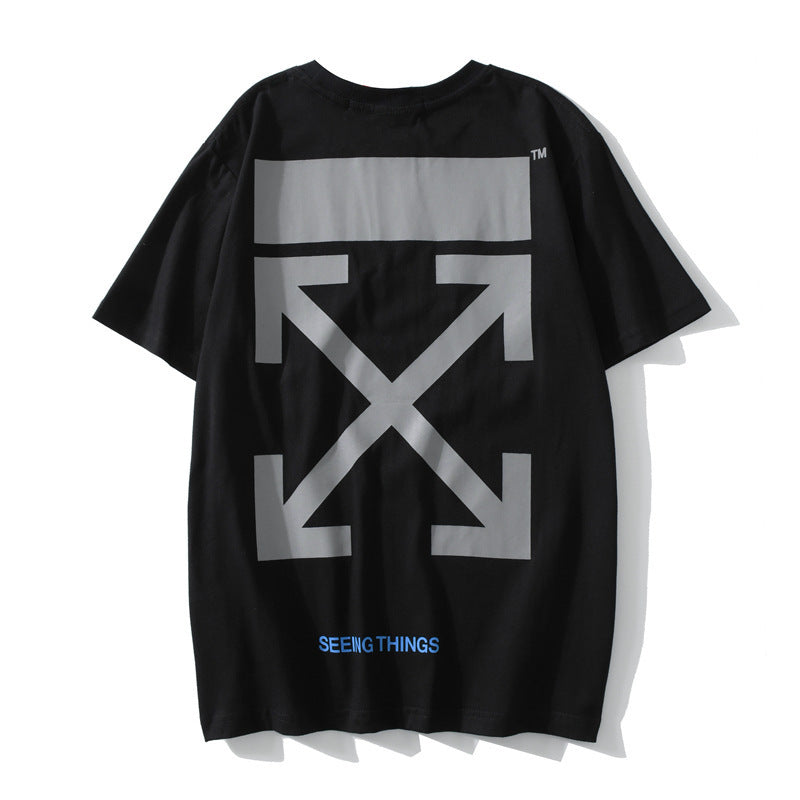 Off Ow Head Print Cotton Men'S Short Sleeve Casual Women'S Tshirt Owt