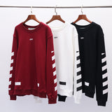 Autumn And Winter Ow Arrow Print Men'S And Women'S Pullover Sweater Round Neck Long Sleeve Loose Casual Wear Owt